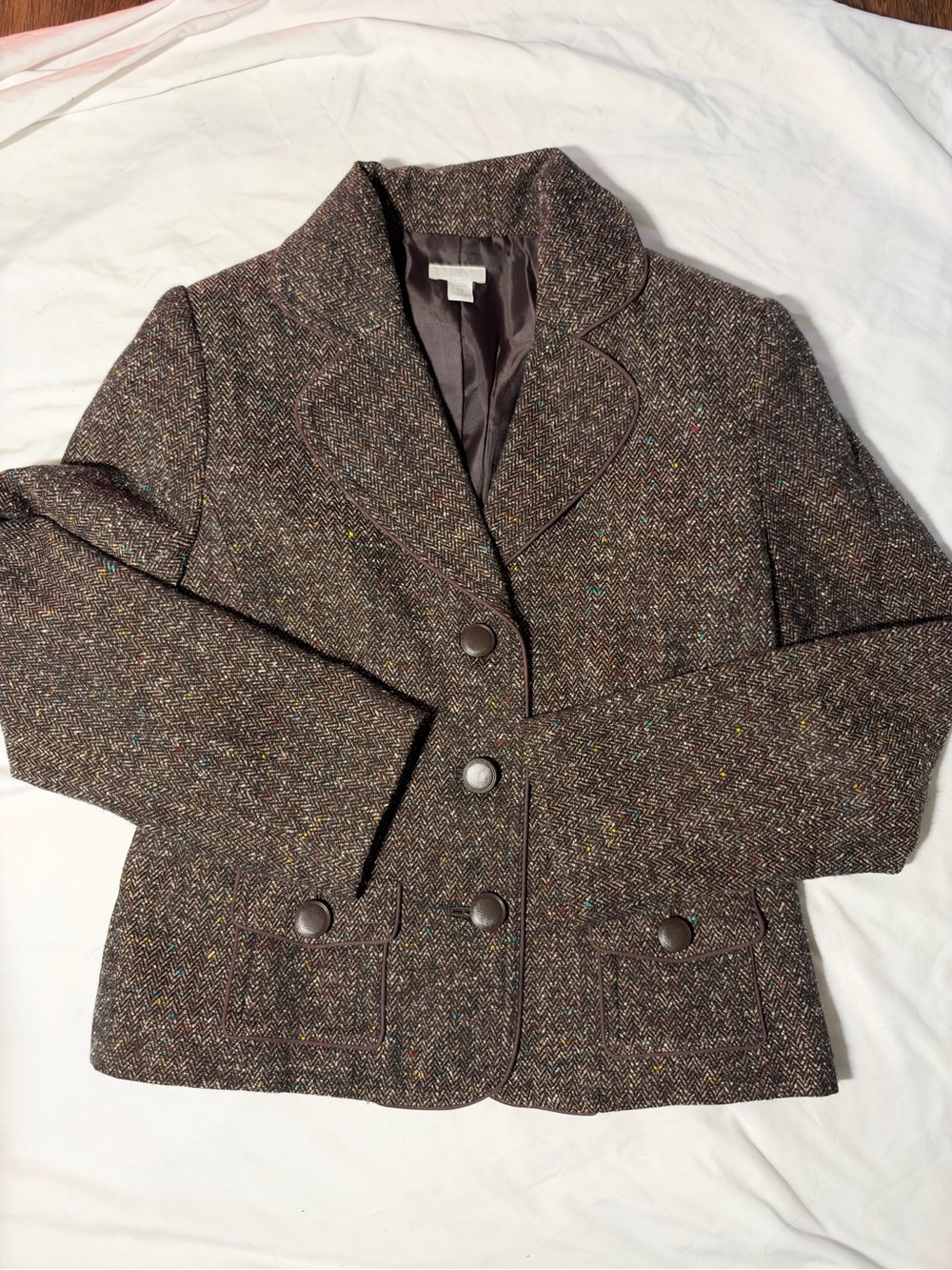 Apt. 9 Brown Tweed Blazer with Multicolor Flecks